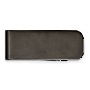 Men's Stainless Steel Polished Black-plated Money Clip